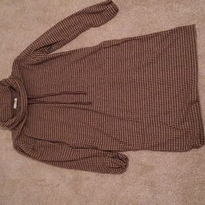 Brown houndstooth sweater dress